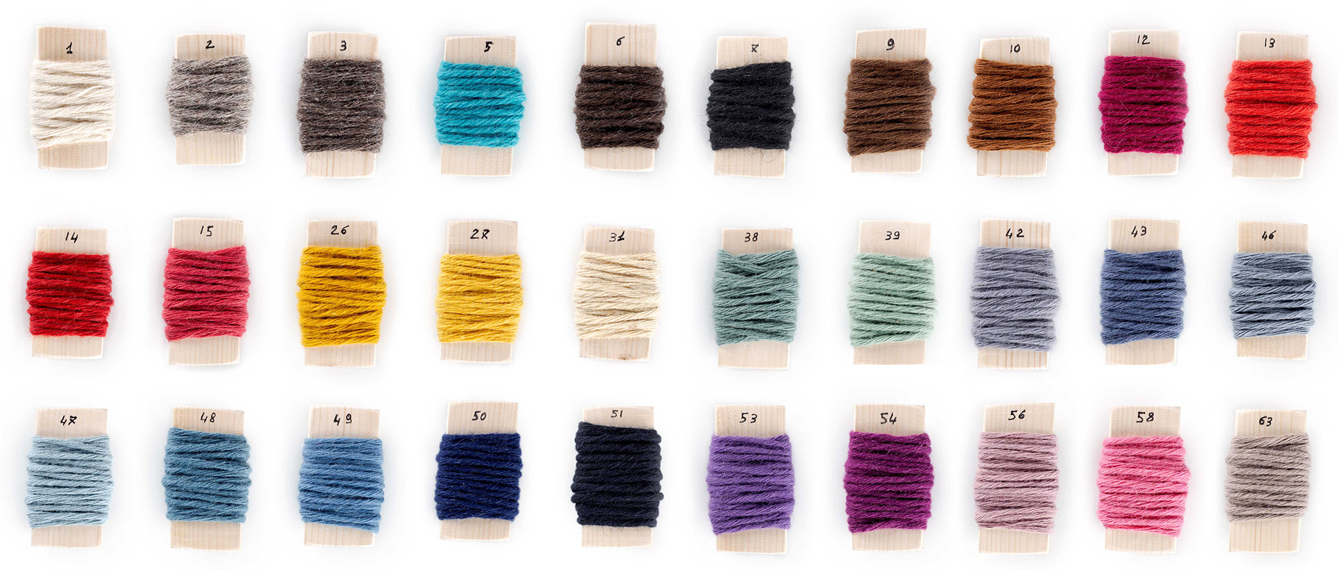 Tabella colori lana